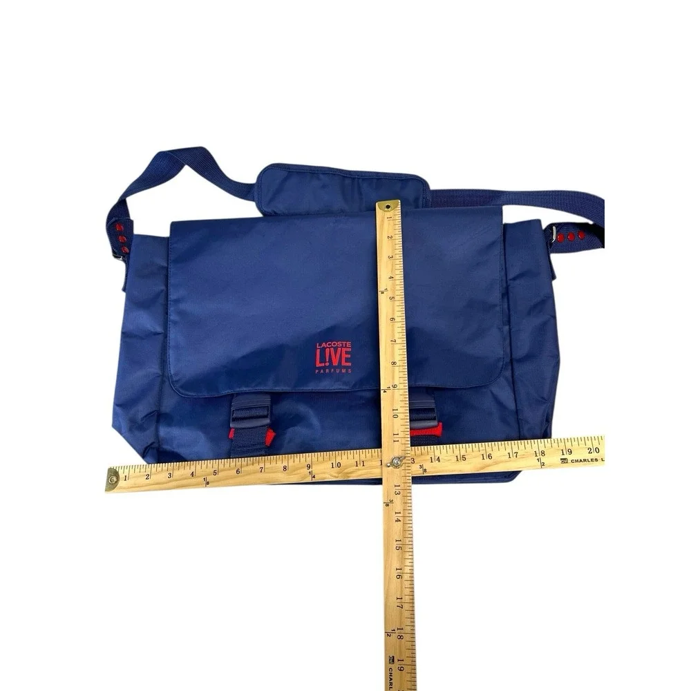 Men's Lacoste live‎ parfums messenger book cross body bag blue navy